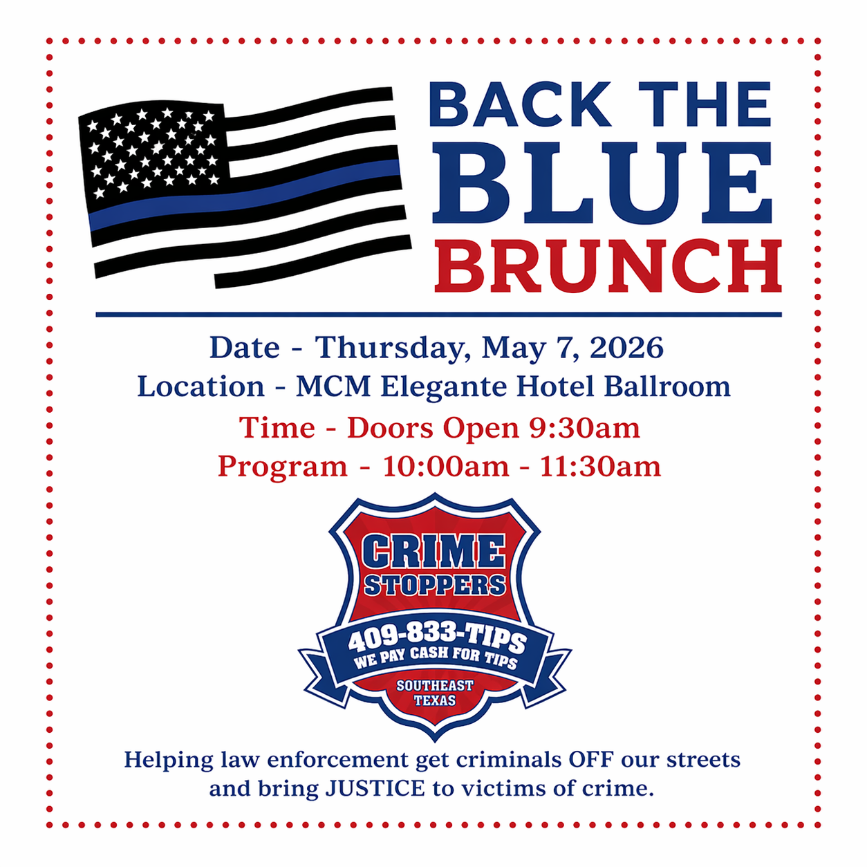 Back the Blue Brunch flyer